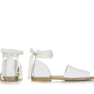 Topshop Feline Ankle Tie Leather Sandals